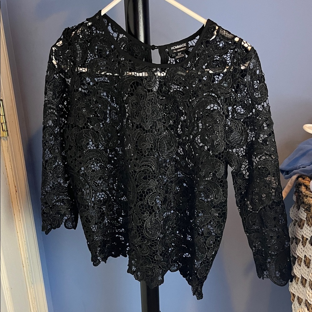 Romance Black Lace Women's Top
